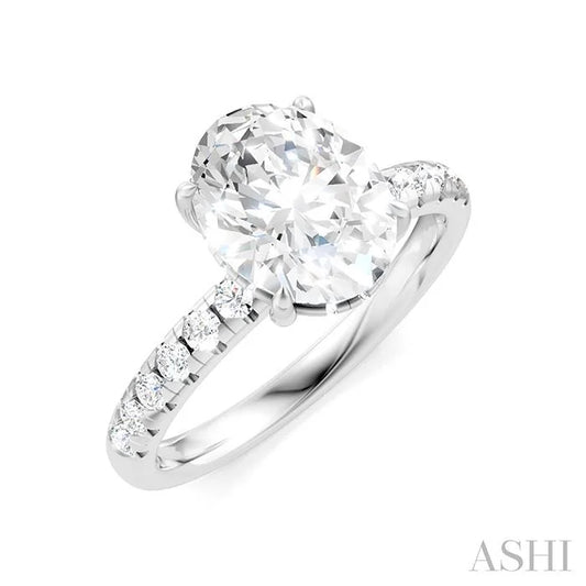 Oval Shape Semi-Mount Diamond Engagement Ring