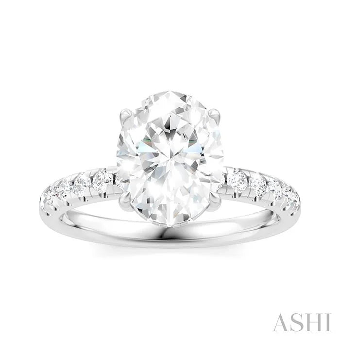 Oval Shape Semi-Mount Diamond Engagement Ring