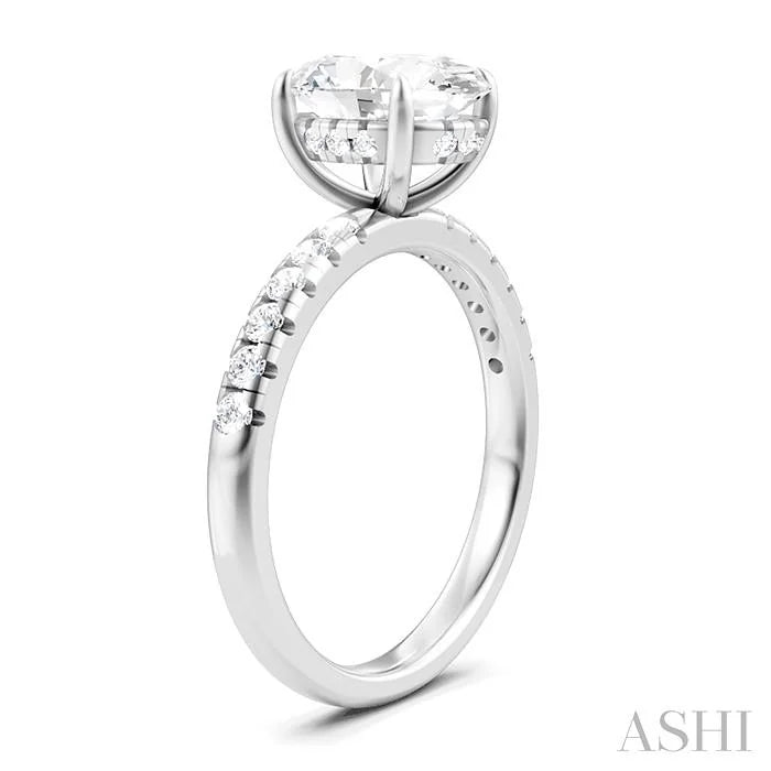 Oval Shape Semi-Mount Diamond Engagement Ring