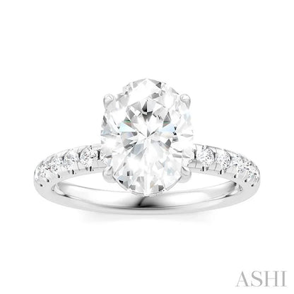 Oval Shape Semi-Mount Diamond Engagement Ring