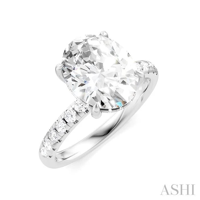 Oval Shape Semi-Mount Diamond Engagement Ring