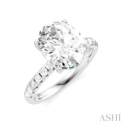 Oval Shape Semi-Mount Diamond Engagement Ring