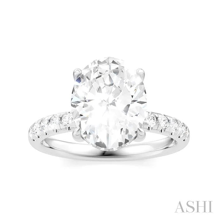 Oval Shape Semi-Mount Diamond Engagement Ring