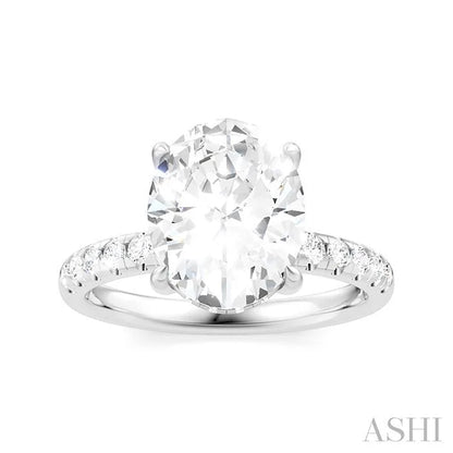 Oval Shape Semi-Mount Diamond Engagement Ring