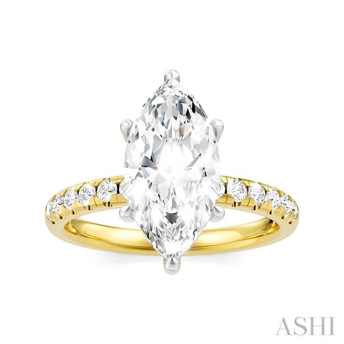 Marquise Shape Semi-Mount Diamond Engagement Ring