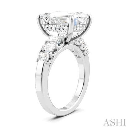 Emerald Shape Semi-Mount Diamond Engagement Ring