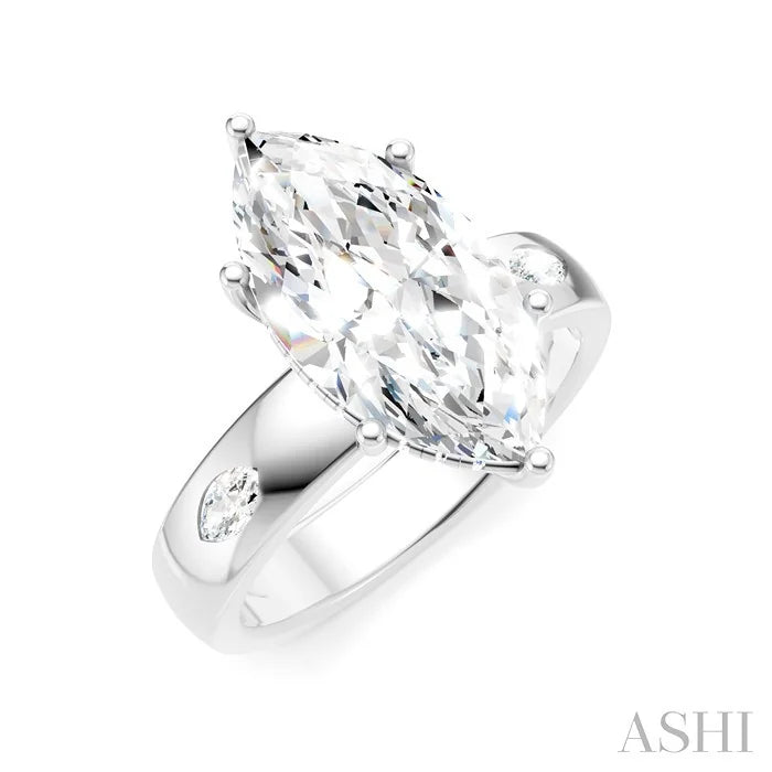 Marquise Shape Semi-Mount Diamond Engagement Ring