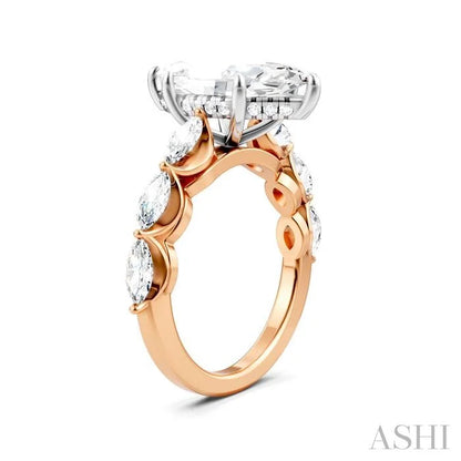 Marquise Shape Semi-Mount Diamond Engagement Ring