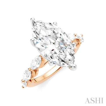 Marquise Shape Semi-Mount Diamond Engagement Ring