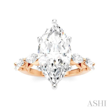 Marquise Shape Semi-Mount Diamond Engagement Ring
