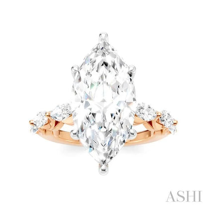 Marquise Shape Semi-Mount Diamond Engagement Ring