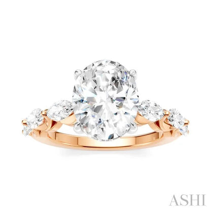 Oval Shape Semi-Mount Diamond Engagement Ring