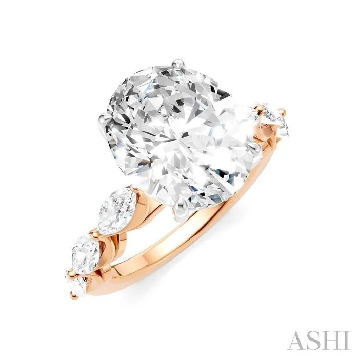 Oval Shape Semi-Mount Diamond Engagement Ring