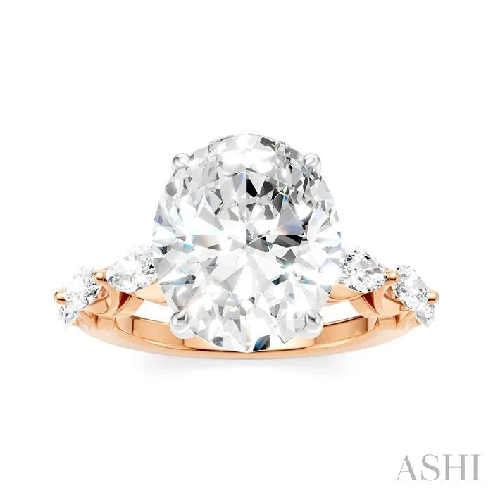 Oval Shape Semi-Mount Diamond Engagement Ring
