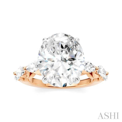 Oval Shape Semi-Mount Diamond Engagement Ring