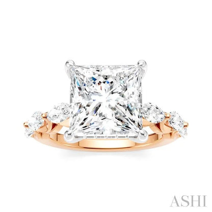 Princess Shape Semi-Mount Diamond Engagement Ring