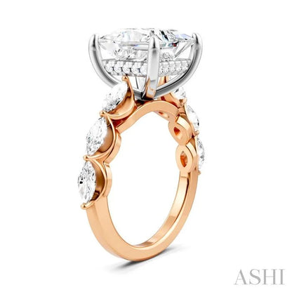 Princess Shape Semi-Mount Diamond Engagement Ring