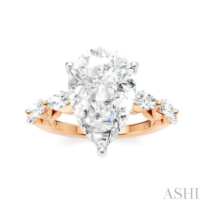 Pear Shape Semi-Mount Diamond Engagement Ring