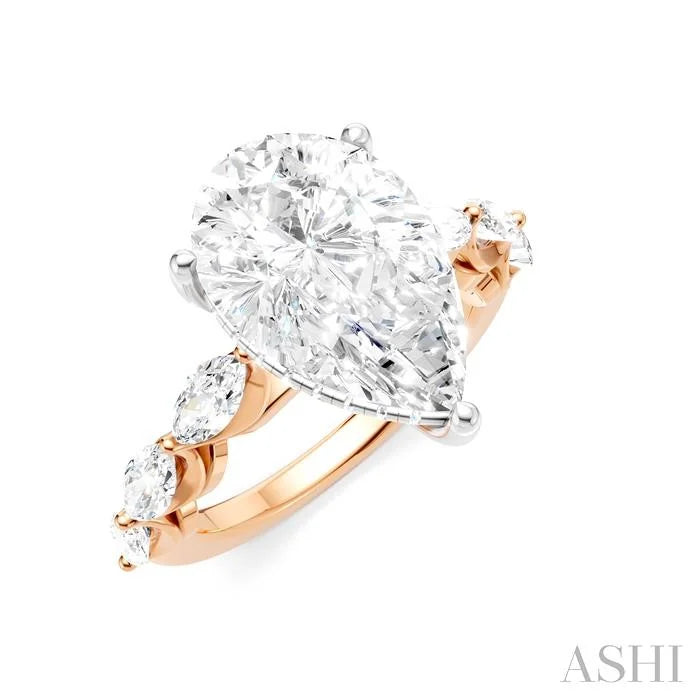 Pear Shape Semi-Mount Diamond Engagement Ring