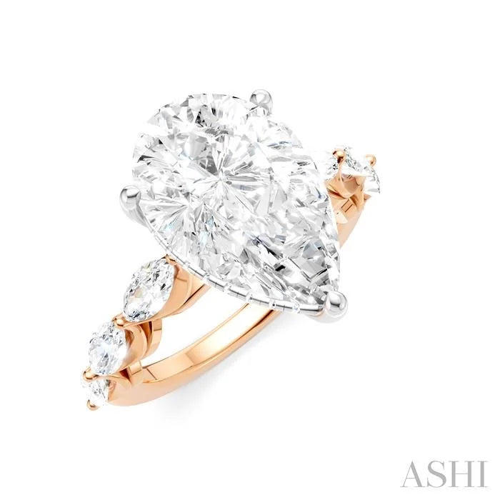 Pear Shape Semi-Mount Diamond Engagement Ring