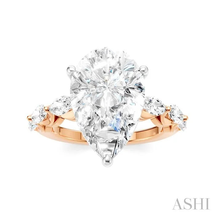Pear Shape Semi-Mount Diamond Engagement Ring