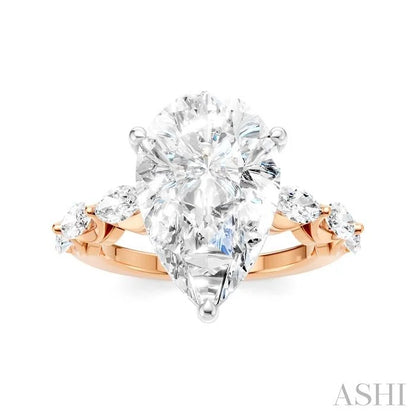 Pear Shape Semi-Mount Diamond Engagement Ring