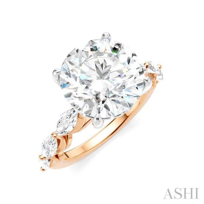 Round Shape Semi-Mount Diamond Engagement Ring