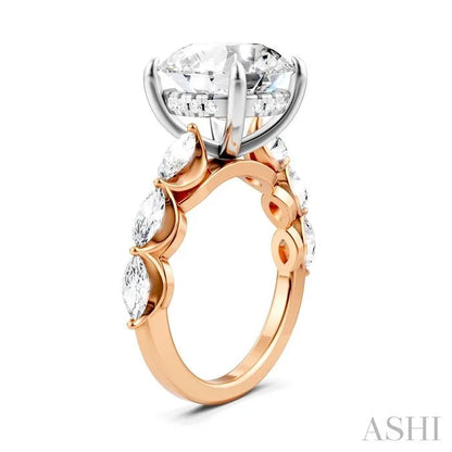 Round Shape Semi-Mount Diamond Engagement Ring