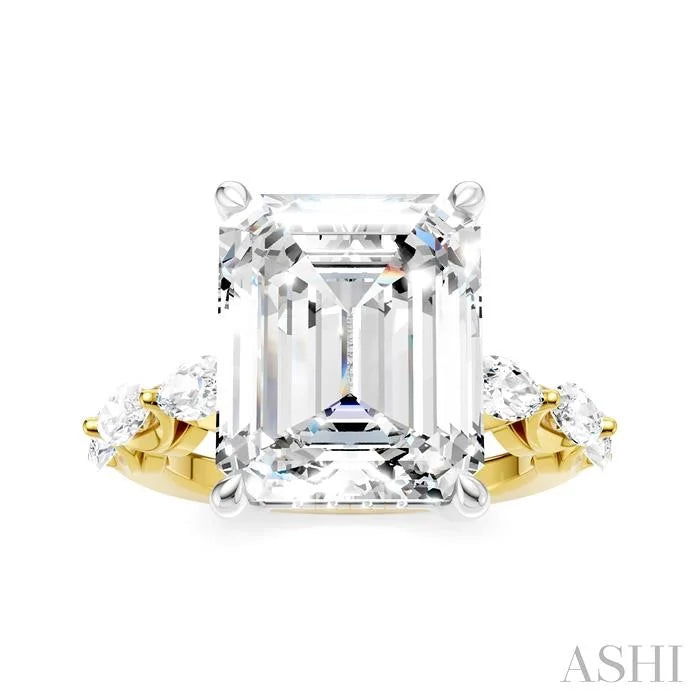 Emerald Shape Semi-Mount Diamond Engagement Ring