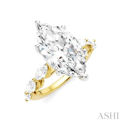 Marquise Shape Semi-Mount Diamond Engagement Ring