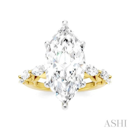 Marquise Shape Semi-Mount Diamond Engagement Ring