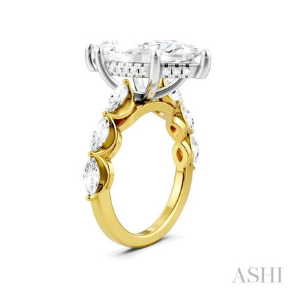 Marquise Shape Semi-Mount Diamond Engagement Ring