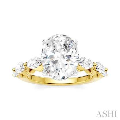 Oval Shape Semi-Mount Diamond Engagement Ring