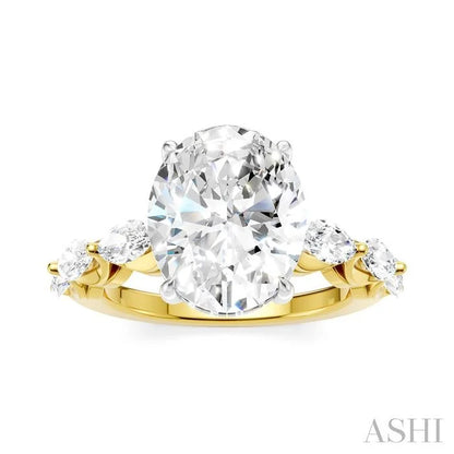 Oval Shape Semi-Mount Diamond Engagement Ring