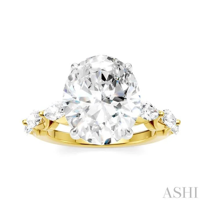 Oval Shape Semi-Mount Diamond Engagement Ring