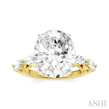 Oval Shape Semi-Mount Diamond Engagement Ring