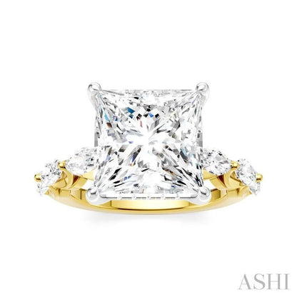 Princess Shape Semi-Mount Diamond Engagement Ring