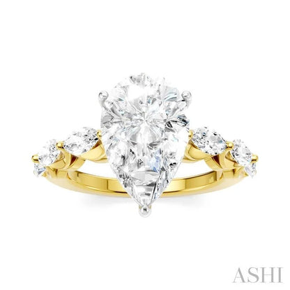 Pear Shape Semi-Mount Diamond Engagement Ring