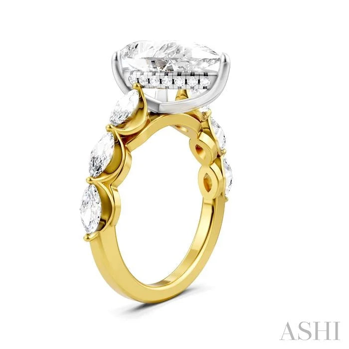 Pear Shape Semi-Mount Diamond Engagement Ring