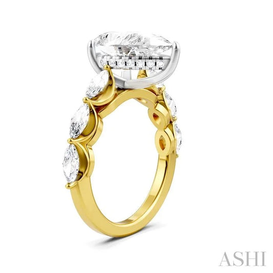 Pear Shape Semi-Mount Diamond Engagement Ring