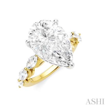 Pear Shape Semi-Mount Diamond Engagement Ring