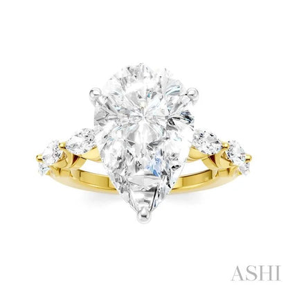 Pear Shape Semi-Mount Diamond Engagement Ring