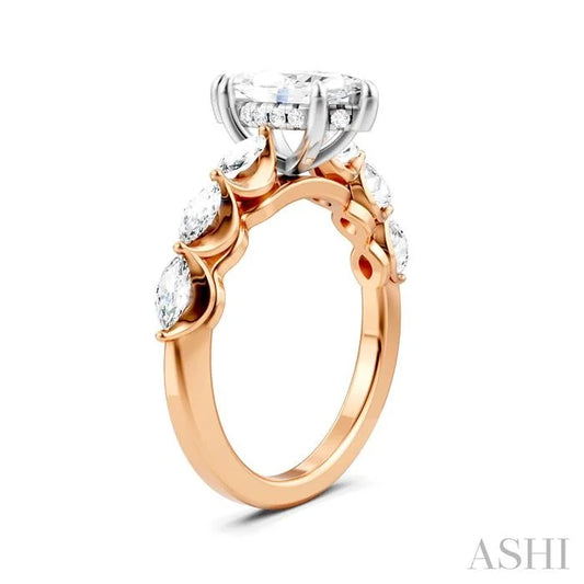 Marquise Shape Semi-Mount Diamond Engagement Ring