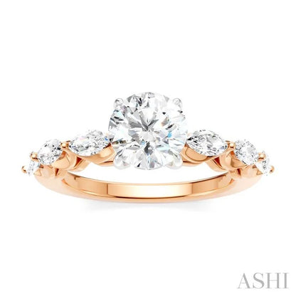 Round Shape Semi-Mount Diamond Engagement Ring
