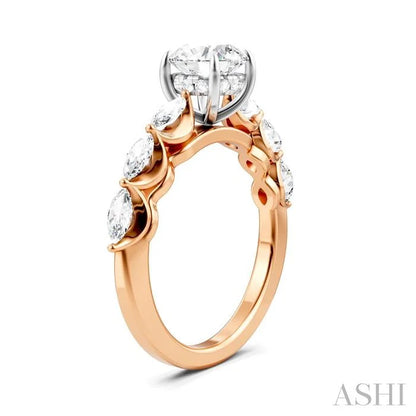 Round Shape Semi-Mount Diamond Engagement Ring