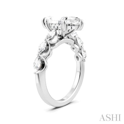 Marquise Shape Semi-Mount Diamond Engagement Ring