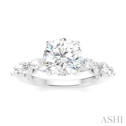 Round Shape Semi-Mount Diamond Engagement Ring