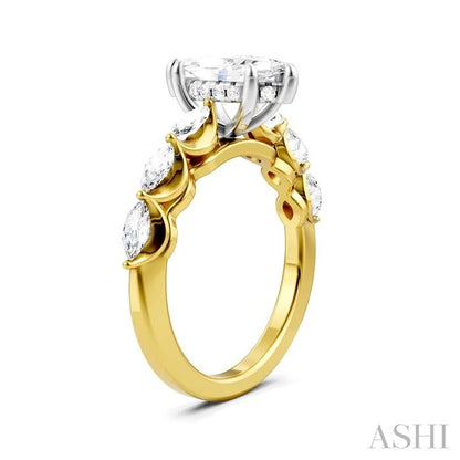 Marquise Shape Semi-Mount Diamond Engagement Ring