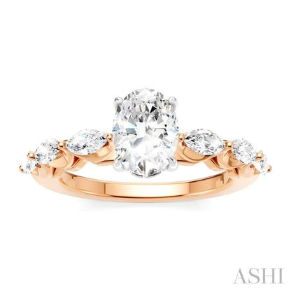 Oval Shape Semi-Mount Diamond Engagement Ring