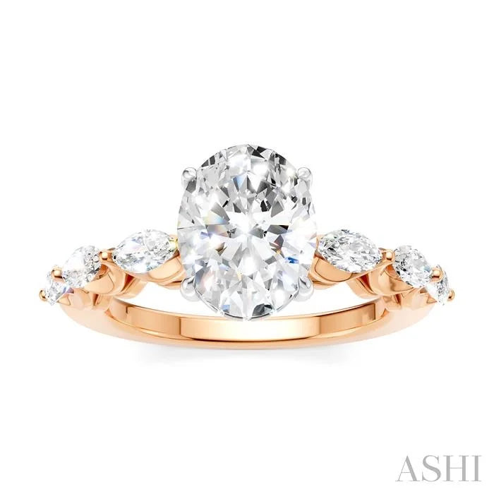 Oval Shape Semi-Mount Diamond Engagement Ring